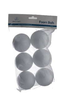 6 ct Polyfoam Balls 2.56in 6.5cm  