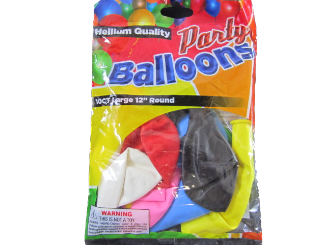 BALLOONS ASSORTED 12IN 10CT  