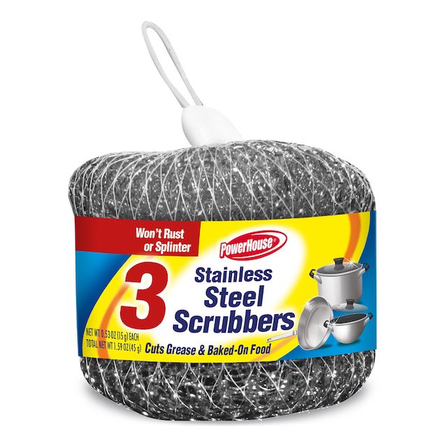 STAINLESS STEEL SCRUBBERS 3 PACK  