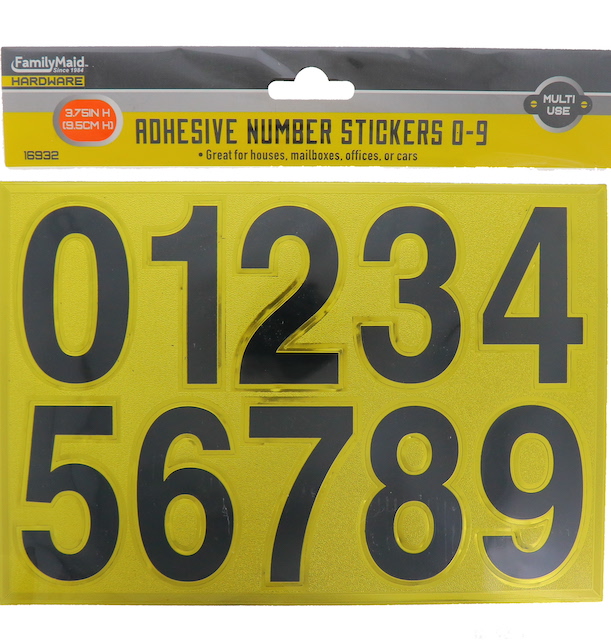 ADHESIVE NUMBER STICKERS 0-9  