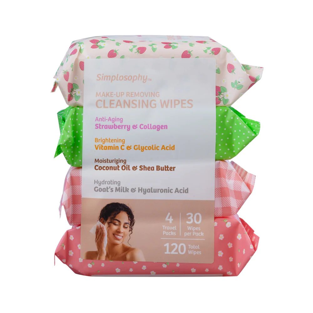 4.99 MAKE UP REMOVING CLEANSING WIPES 4 PACK 30 WIPES