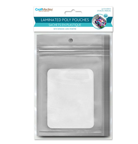 LAMINATED POLY POUCHES 6 PACK 4.7 X 6.6 INCH  