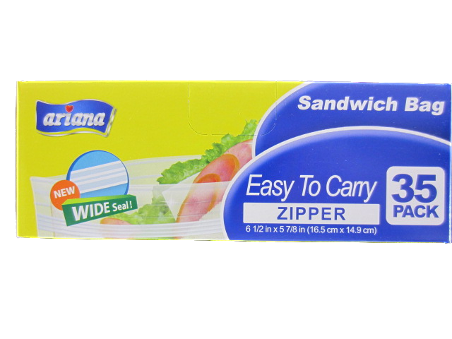 STORAGE BAG SANDWICH ZIPPER 35PK  