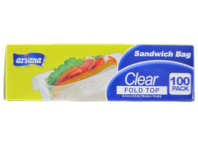 SANDWICH BAG FOLD TOP 100PK  