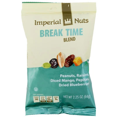 1.99 IMPERIAL NUTS BREAK TIME BLEND 2.25 OZ 