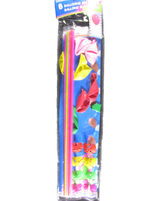 BALLOONS ON STICKS 8PC  