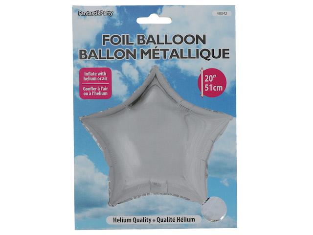 Silver Star Shape Foil Mylar Balloon  
