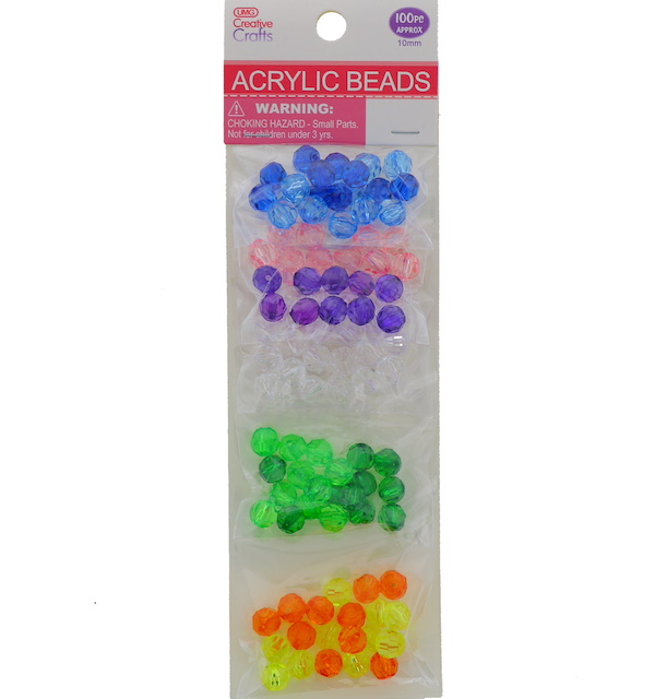 ACRYLIC BEADS 10 MM 100 PC XXX