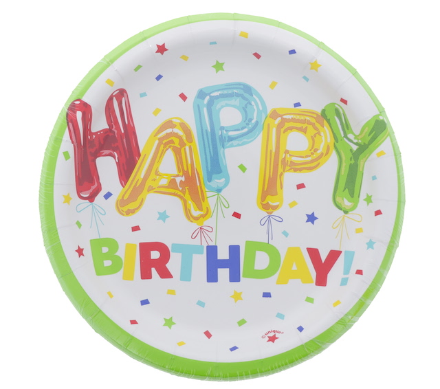 HAPPY BIRTHDAY 7 INCH PLATE 8 COUNT. XXX  