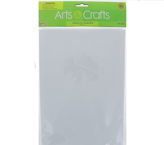 ADHESIVE FOAM SHEETS WHITE 8 INCH X 12 INCH  