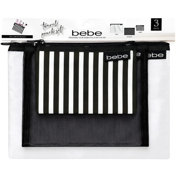 5.99 BEBE TRAVEL POUCH SET 3 PACK 