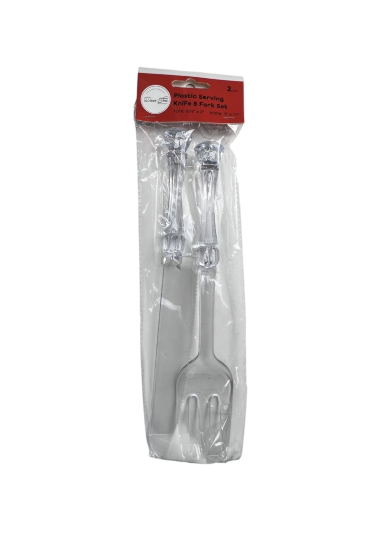 1.99 PLASTIC SERVING KNIFE & FORK