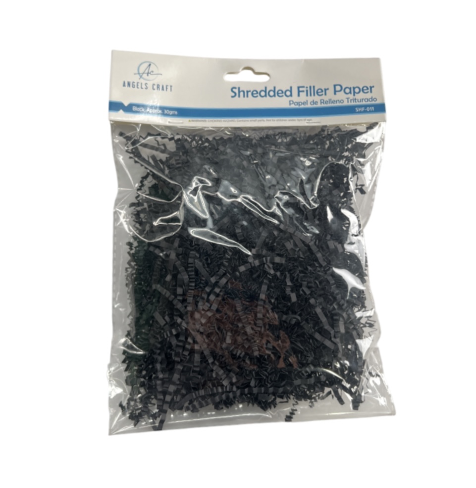 BLACK SHREDDED FILLER APPROX 30 GRAMS 