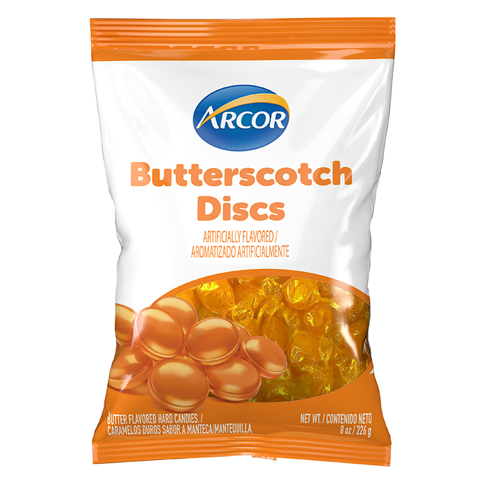 1.99 ARCOR BUTTERSCOTCH DISCS 227 G