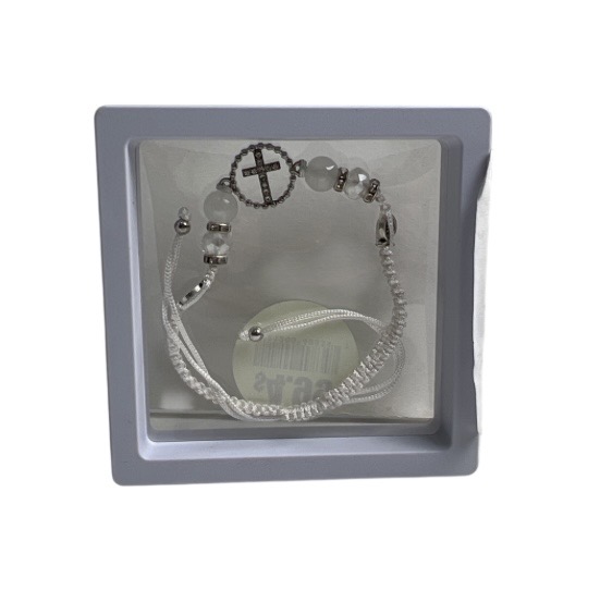 4.99 WHITE EVIL EYE BRACELET 