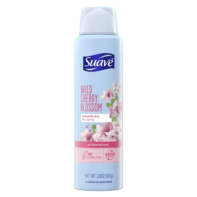 4.99 SUAVE WILD CHERRY BLOSSOM INSTANT DRY 3.8 OZ