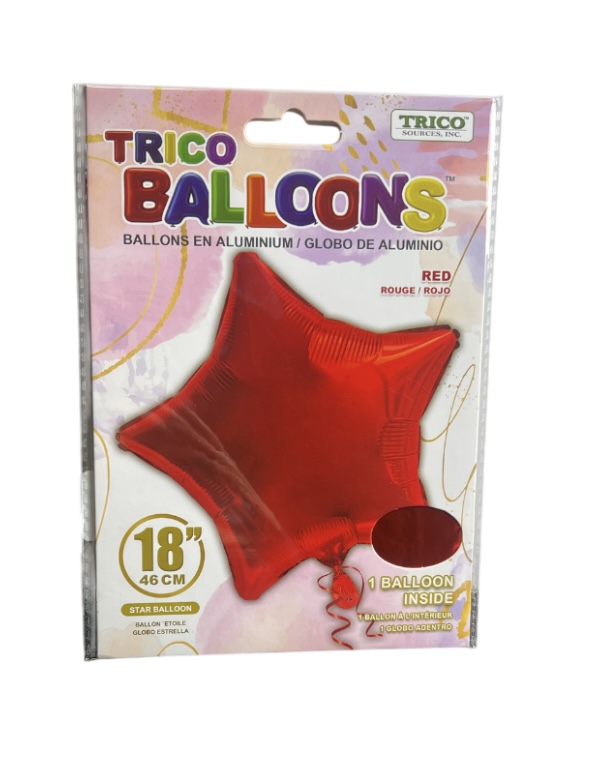 RED STAR 18 INCH BALLOON 