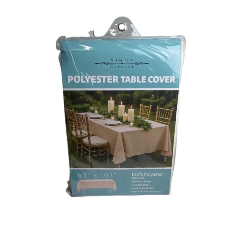 9.99 RED POLYESTER TABLE COVER 60 X 102 INCH