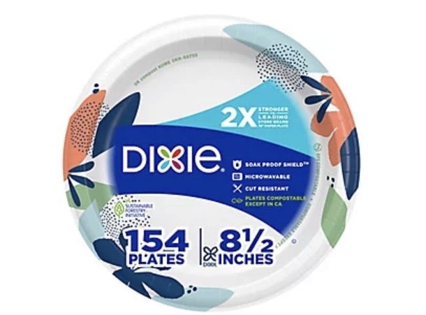17.99 DIXIE 154 PLATES 8.5 INCH