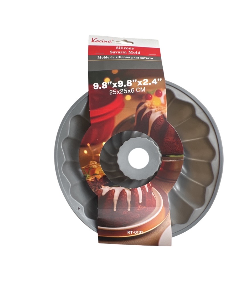 3.99 SILICONE SAVARIN MOLD 9.8X 9.8 X2.4 INCH