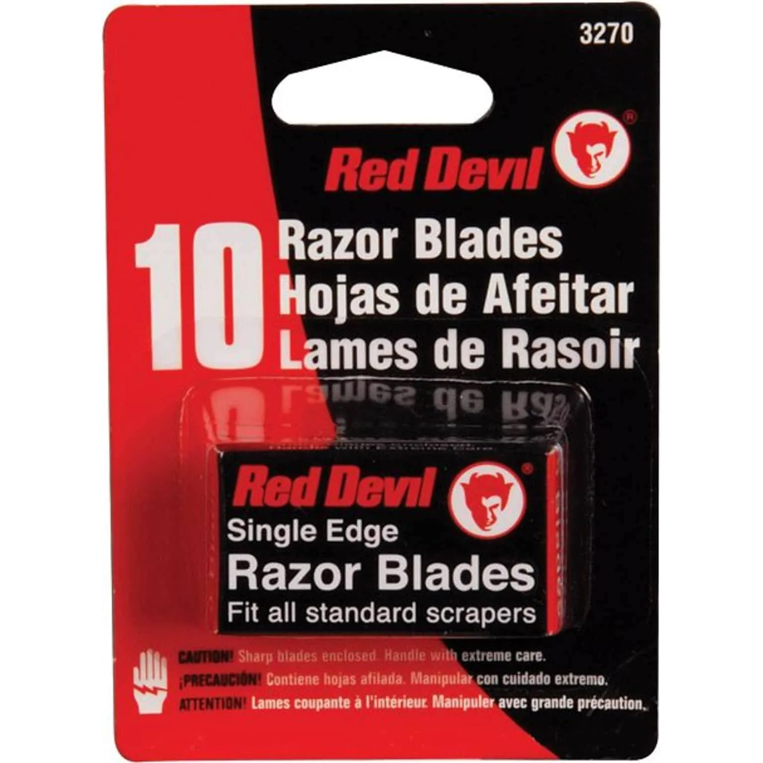 1.99 RED DEVIL 10 RAZOR BLADES SINGLE EDGE 