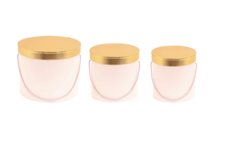 7.99 PINK ROUND NESTED FLORAL  BOXES 