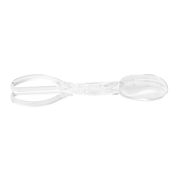 PLASTIC SERVING SCISSOR TONG CLEAR 