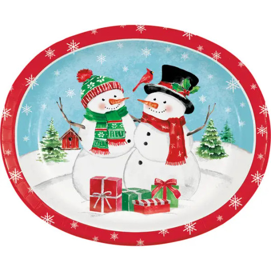 1.99 CHRISTMAS OVAL PLATE 10 INCH 8 COUNT