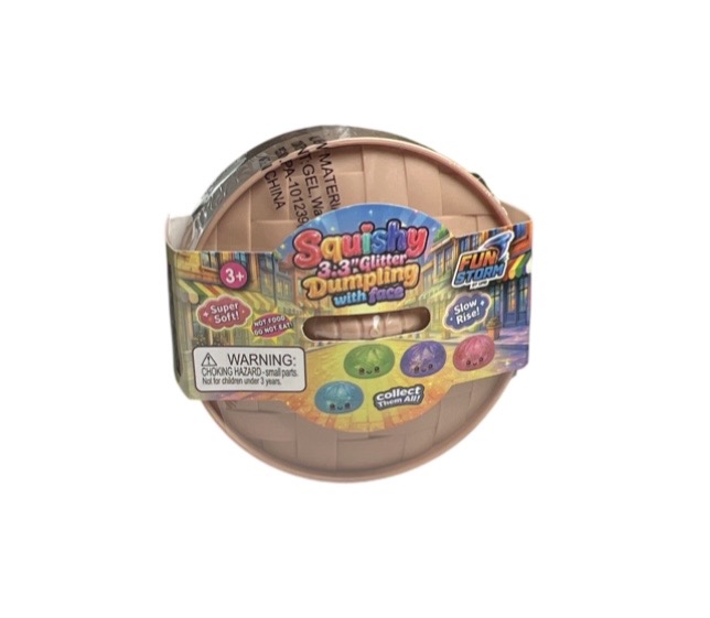 9.99 SQUISHY 3.3 INCH GLITTER DUMPLING WITH FACE