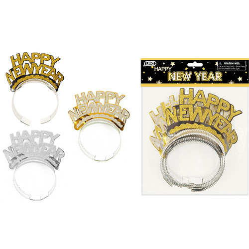 HAPPY NEW YEAR HEADBAND 4 PACK