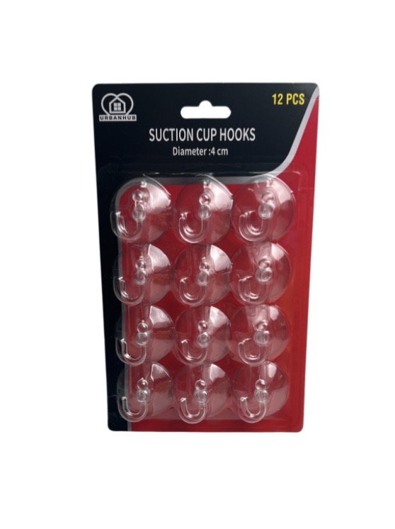 SUCTION CUP HOOKS 12PCS