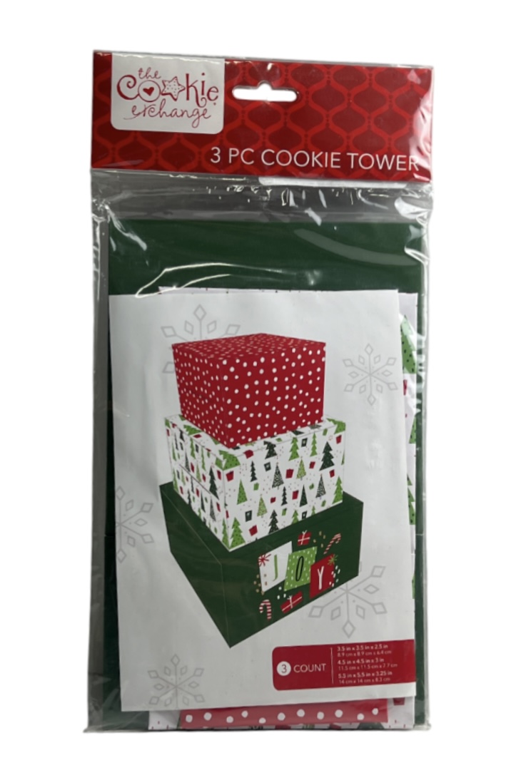 2.49 CHRISTMAS 3 PC COOKIE TOWER 