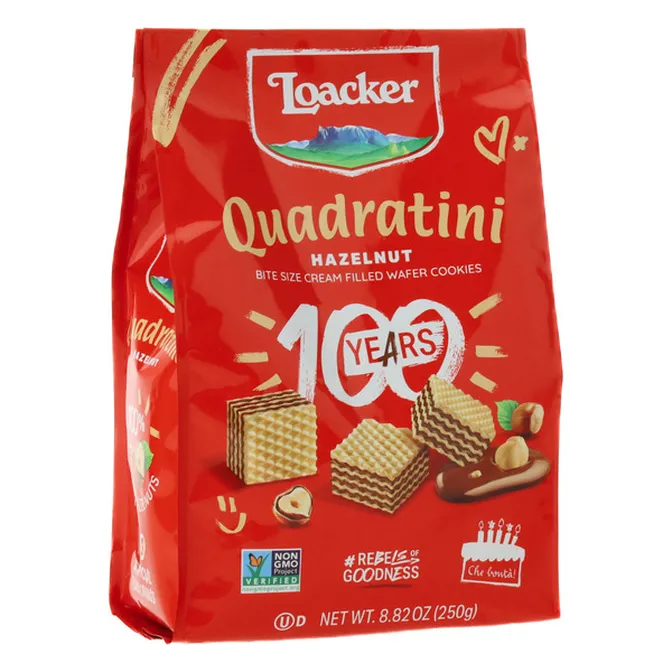 6.49 LOACKER QUADRATINI HAZELNUT 8.82 OZ