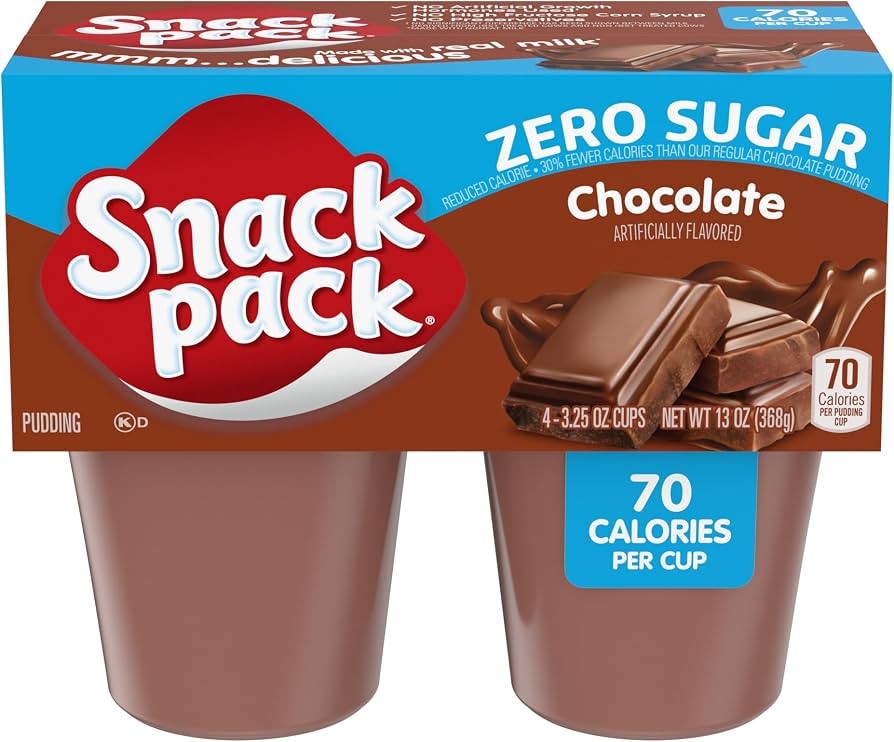 2.99 SNACK PACK CHOCOLATE ZERO SUGAR 4 PACK 3.25 OZ
