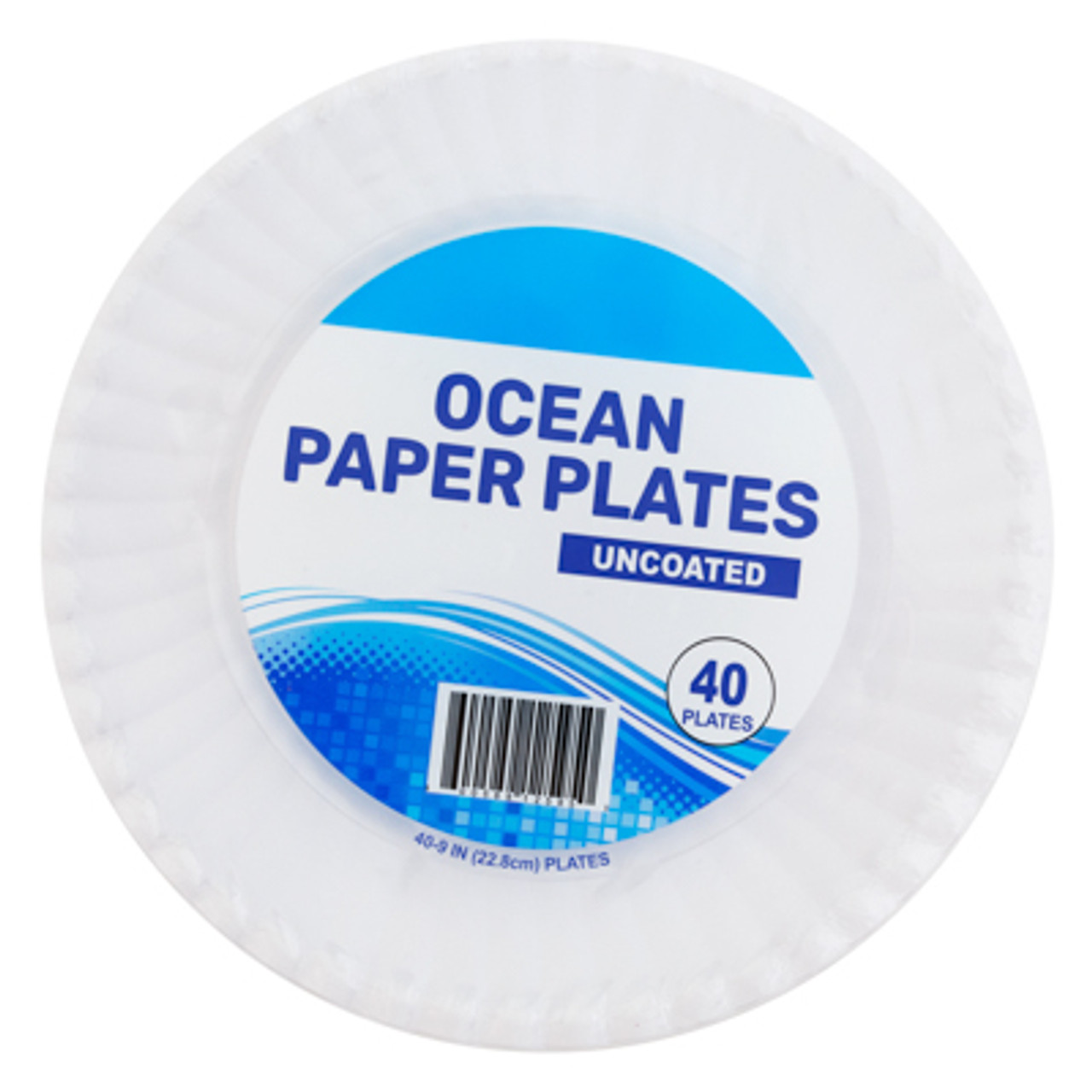 1.99 OCEAN PAPER PLATES UNCOATED 40 COUNT