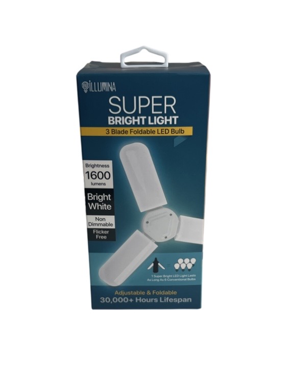 7.99 SUPER BRIGHT LIGHT 3 BLADE FOLDABLE LED BULB