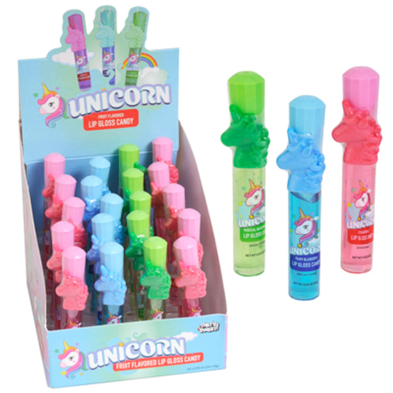 1.99 UNICORN STRAWBERRY LIP GLOSS CANDY 