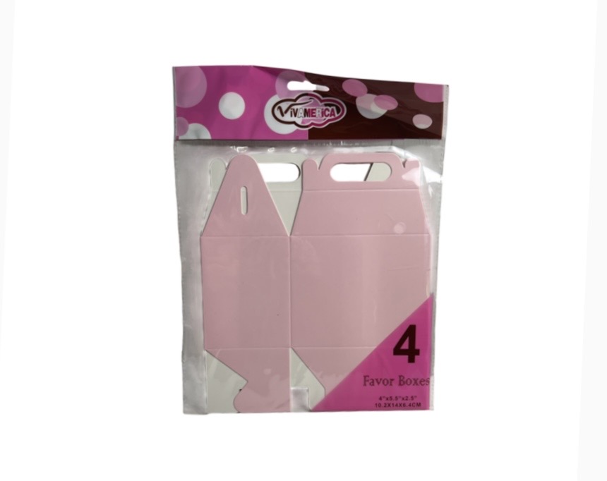 BALLOON PINK FAVOR BOX 4 PACK  xxx