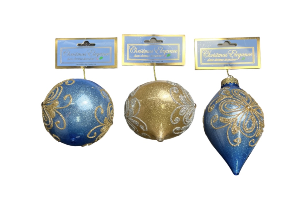 1.99 LIGHTLBUE/GOLD/SILVER ASSORTED ORNAMENT