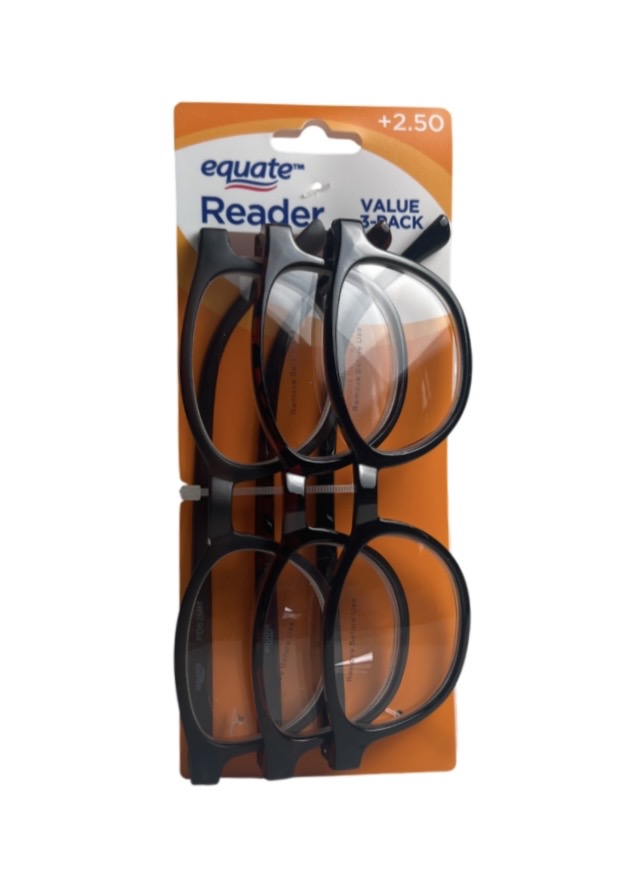 4.99 3 PACK READING GLASSES +2.50