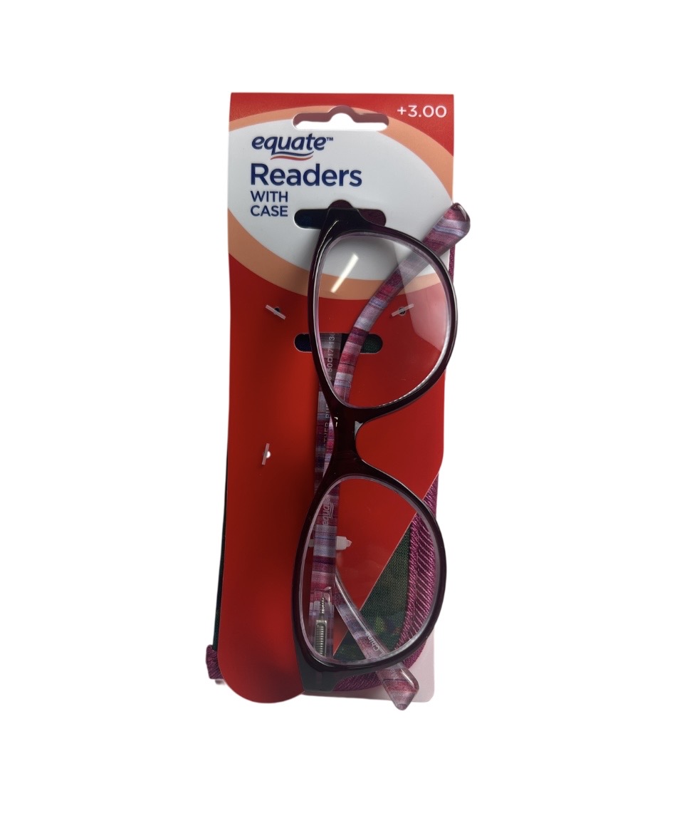 2.99 READING GLASSES AND POUCH +3.00