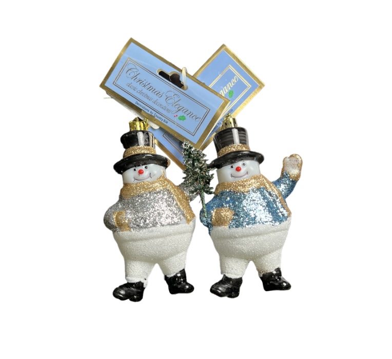 1.99 SNOWMAN GLITTER ORNAMENT