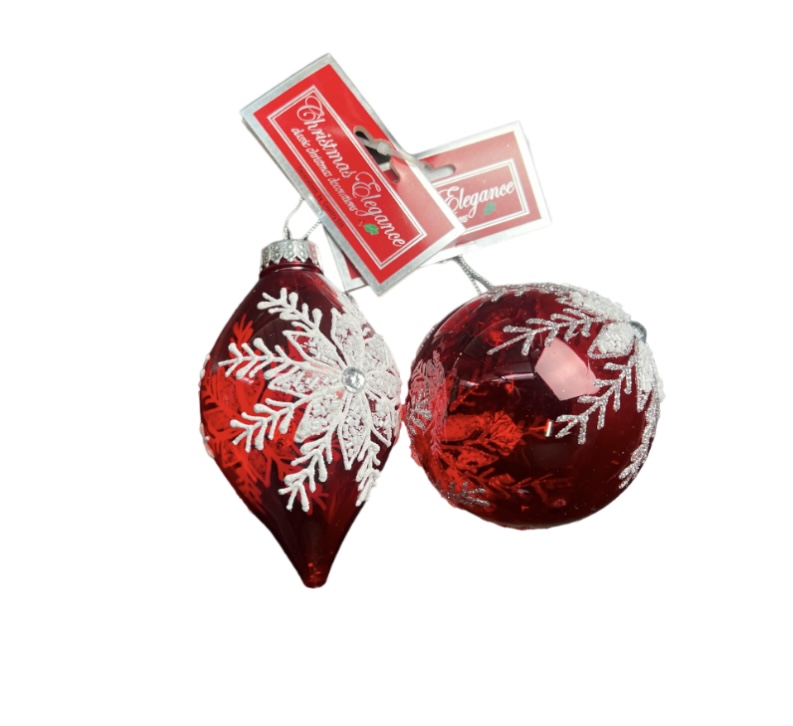 1.99 RED AND WHITE CHRISTMAS ORNAMENT