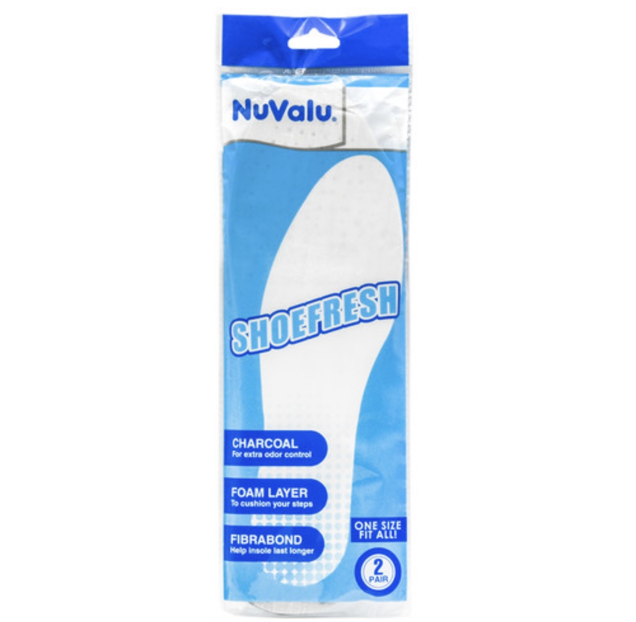 2.49 NUVALU SHOE FRESH 2 PAIR FITS ALL 