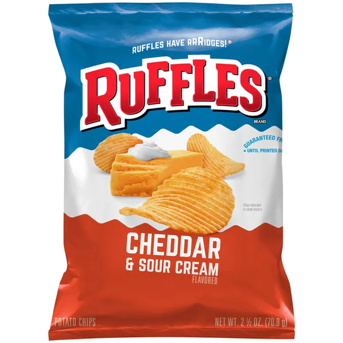 2.69 RUFFLES CHEDDAR AND SOUR CREAM 60.2 GRAMS