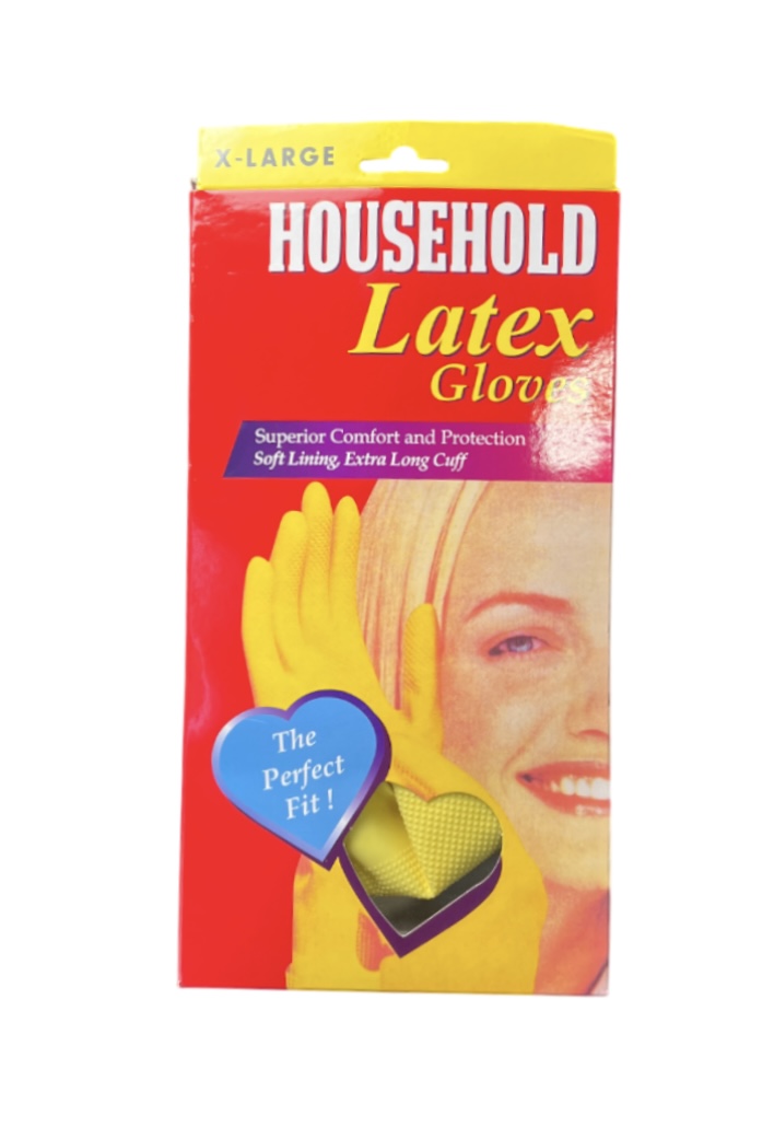 XLARGE HOUSEHOLD LATEX GLOVES