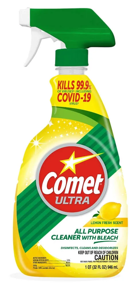3.99 COMET ULTRA LEMON ALL PURPOSE CLEANER WITH BLEACH 32 FL OZ