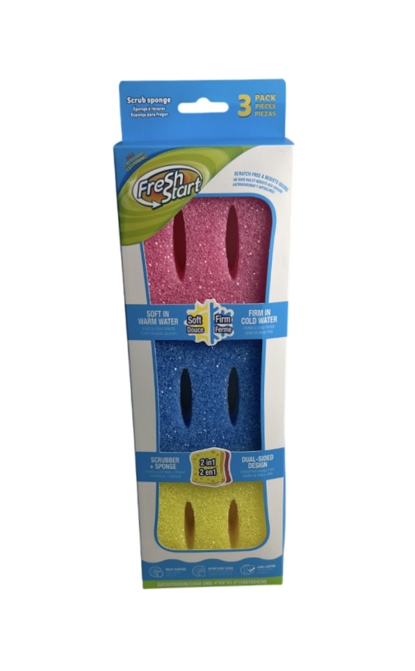 2.49 FRESH START SCRUB SPONGE 3 PACK 