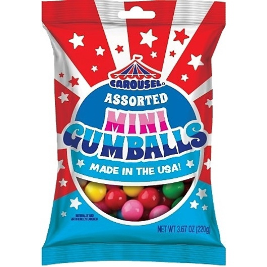 2.49 CAROUSEL ASSORTED MINI GUMBALLS 3.6 OZ