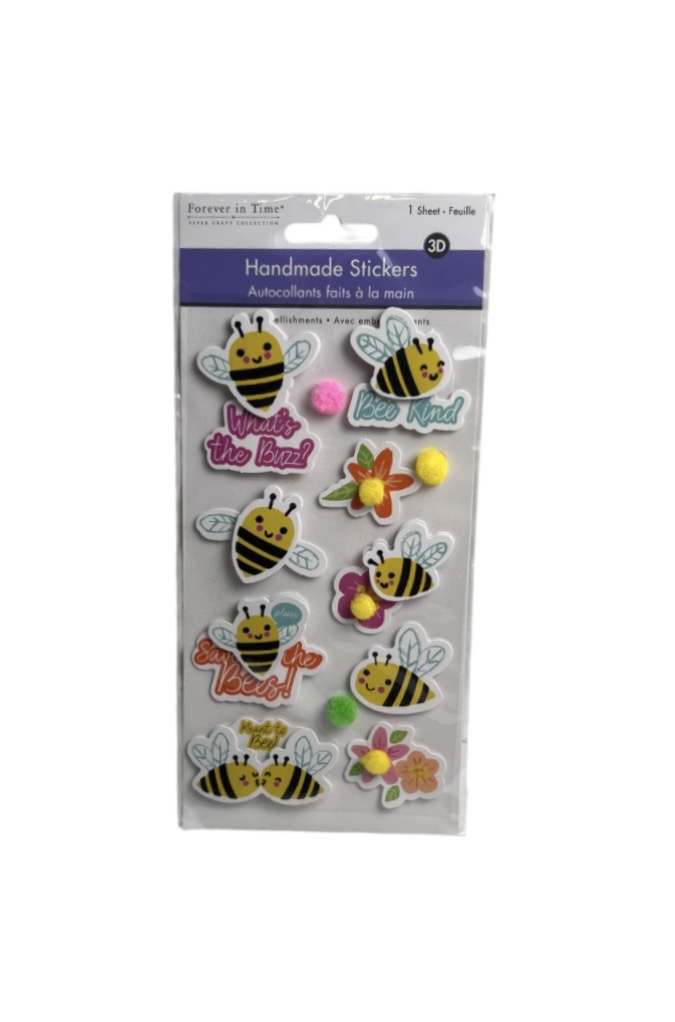 2.49 BEE KIND HANDMADE STICKERS 3D 